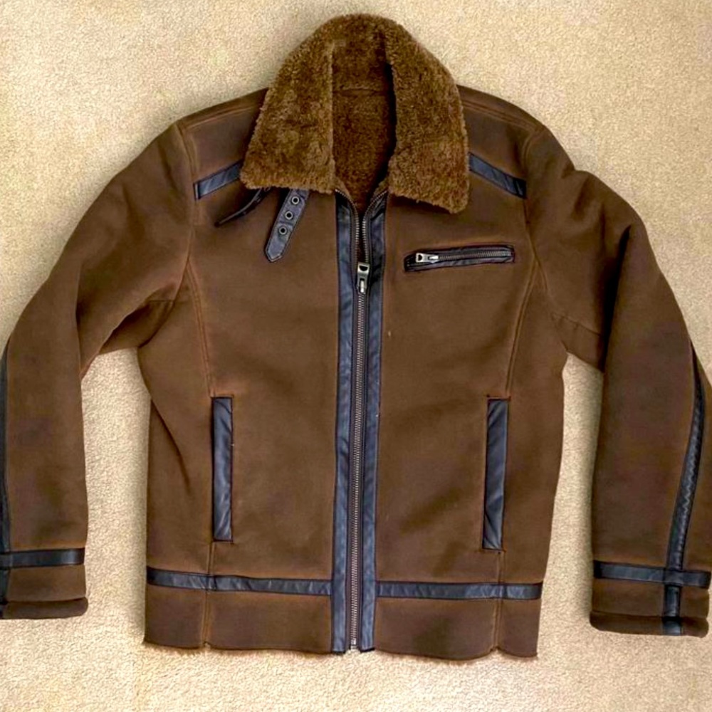 Guess faux shearling aviator jacket